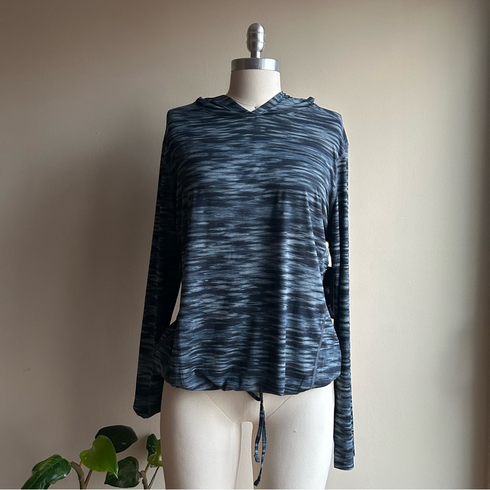 Mountain Hardwear Women's Black & Gray Hooded Space-Dye Pullover
